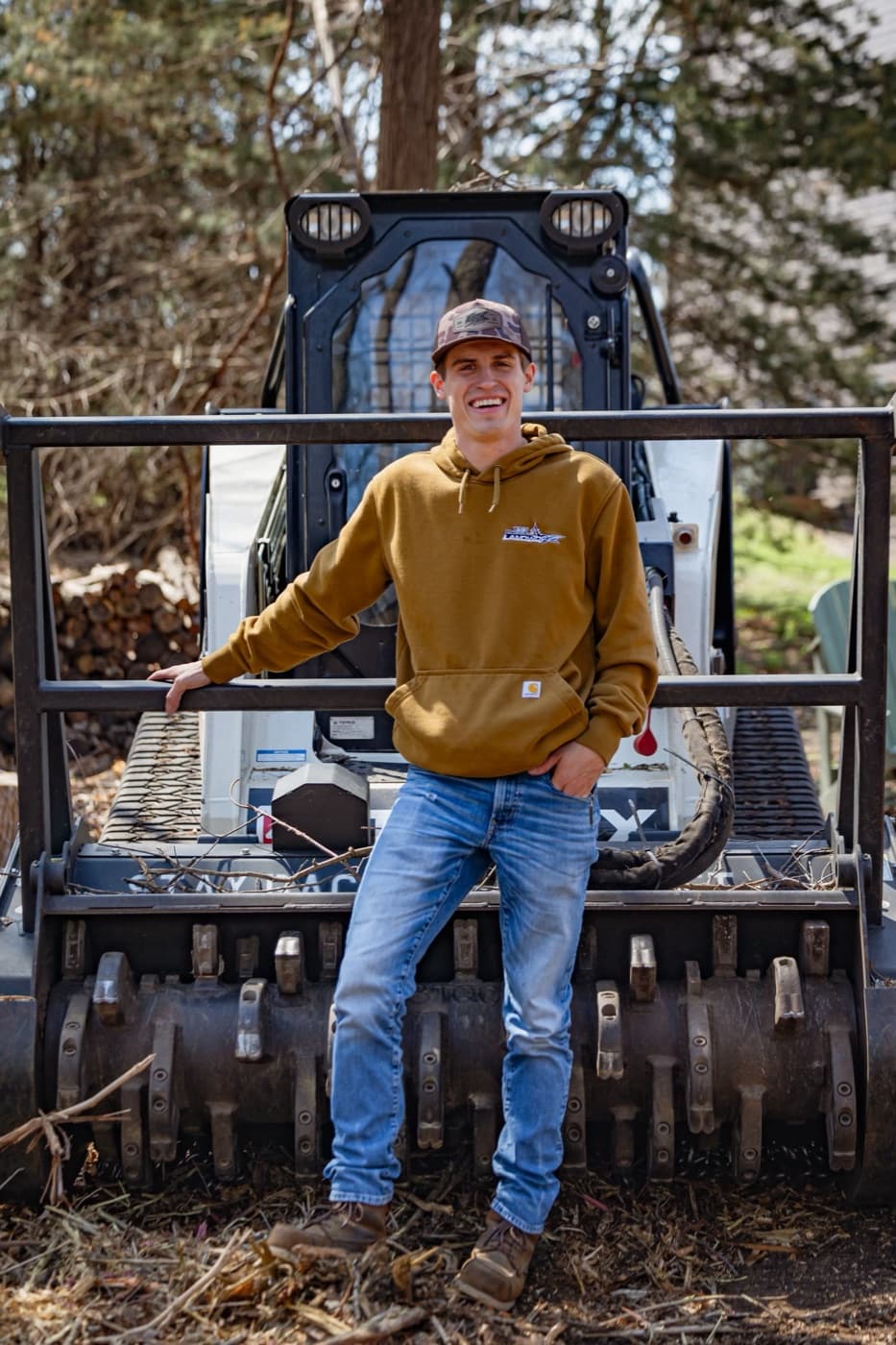 Jordan LaVine today with a JL Landworx Posi-Track and forestry mulcher head
